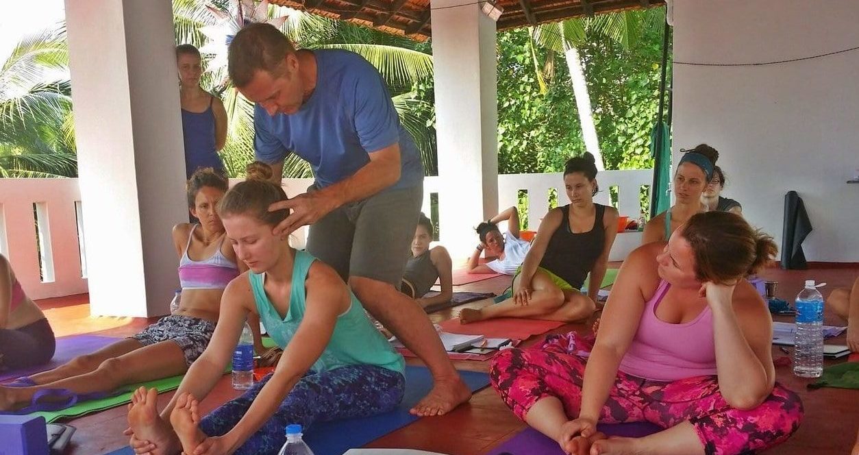 yoga class with massage